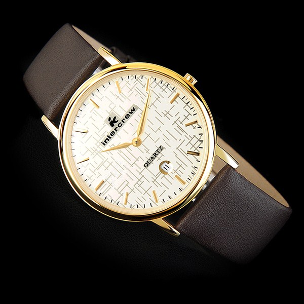 厂家定做批发IC3767不锈钢男士手表真皮防水男石英表商务男士手表